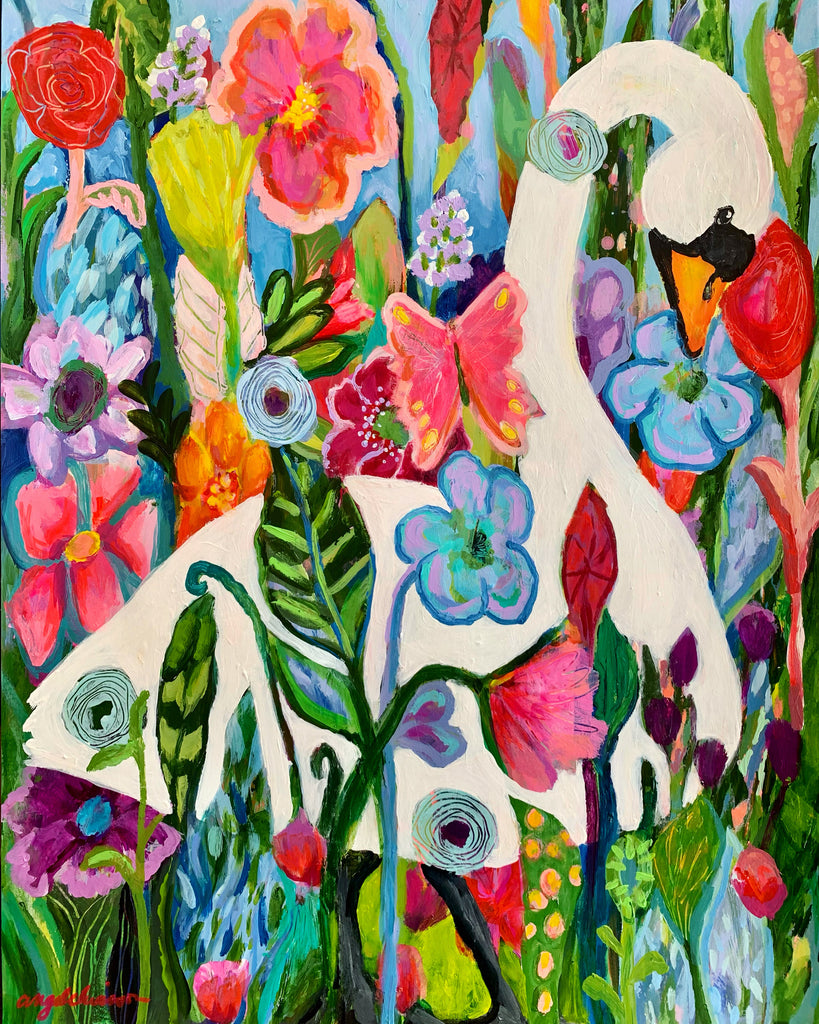 hide and seek - 18 x 24" painting on paper