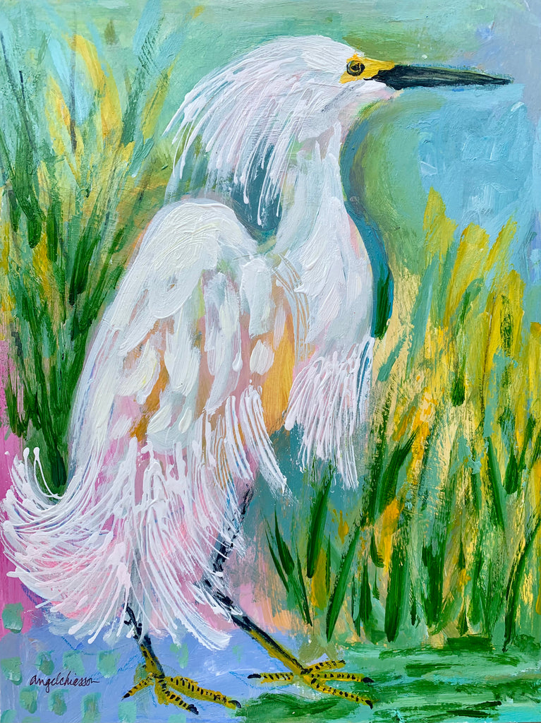 snowy heron