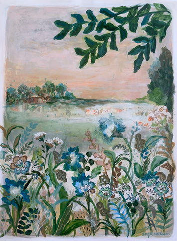 lush meadow  - 18 x 24" painting on paper