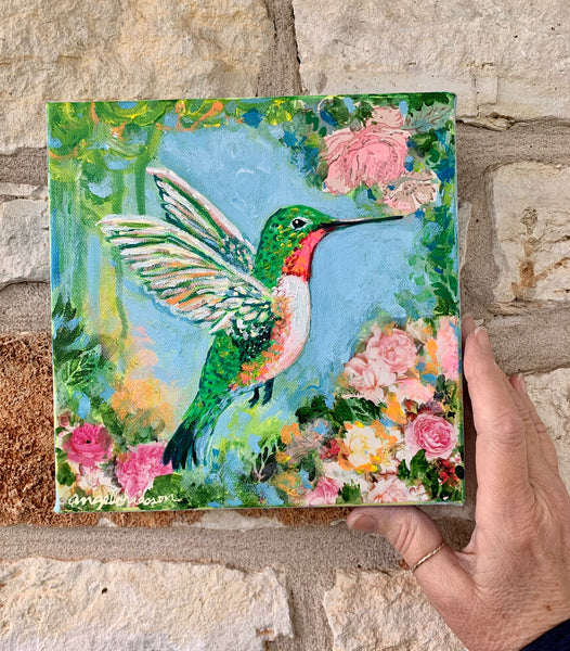 Flight - 8x8" painting on canvas