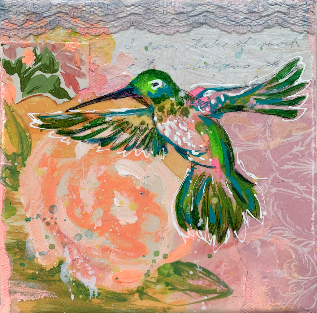 Hummer #10 - 6x6" painting on canvas