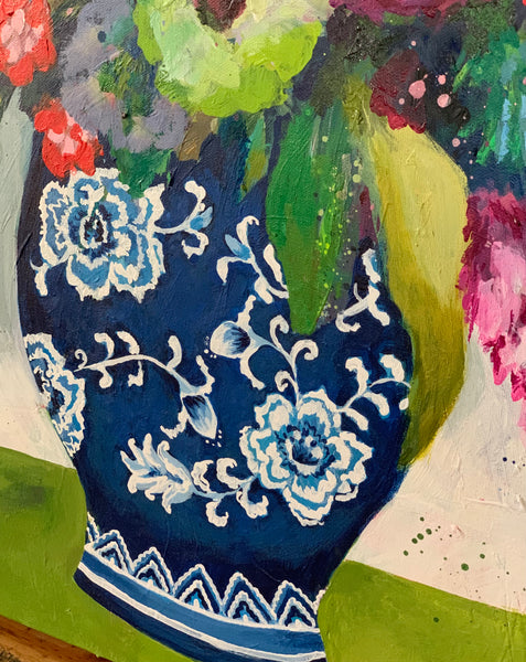 Chinoiserie Blooms 30x30” canvas