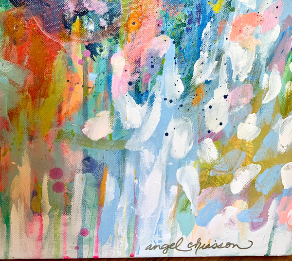 Singing in the Rain 36x36” canvas