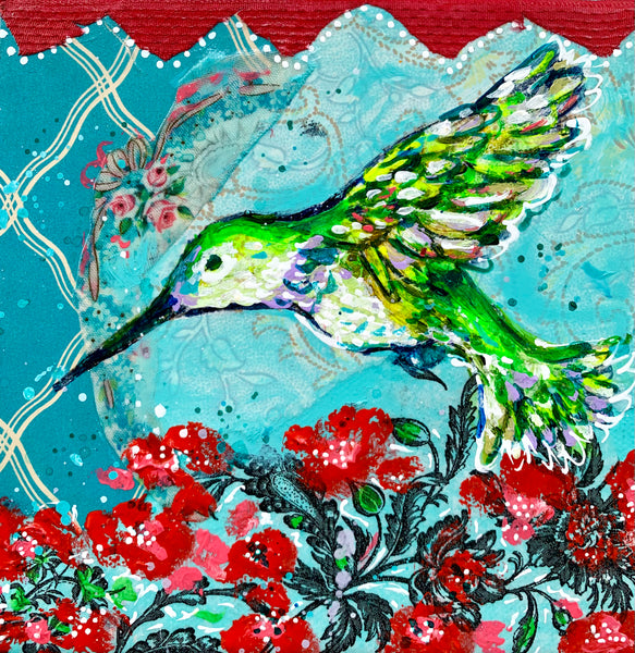 Hummer #1 - 6x6" painting on canvas