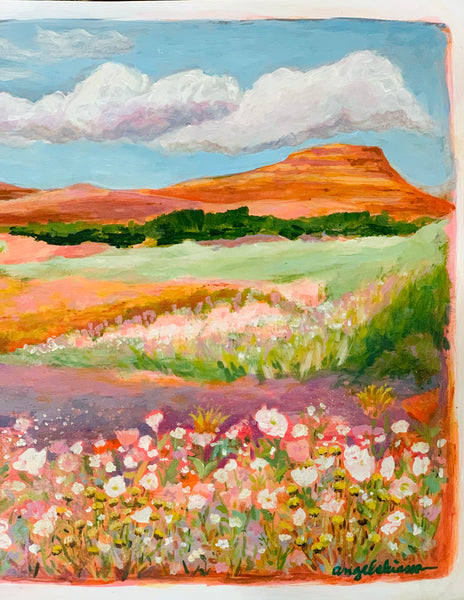 Apricot Desert- 24x18" painting on paper
