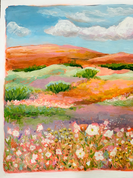 Apricot Desert- 24x18" painting on paper