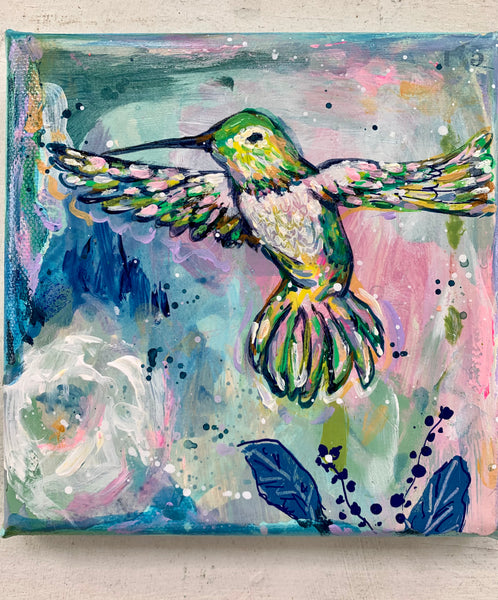 Hummer #3 - 6x6" painting on canvas