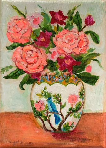 Antique Rose - 5x7" painting on canvas