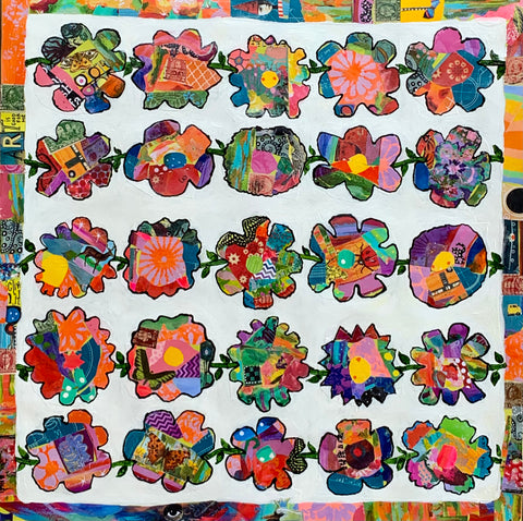 paper flower chain  18x18”