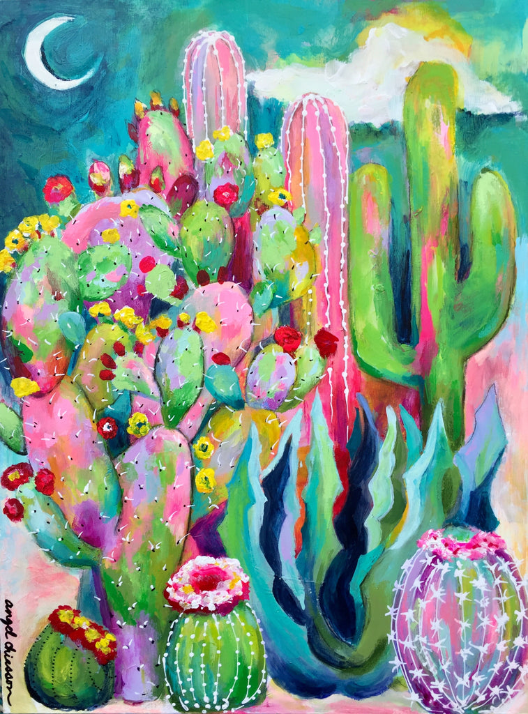 Cactus day and night