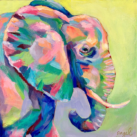 Blush Elephant  (Print)