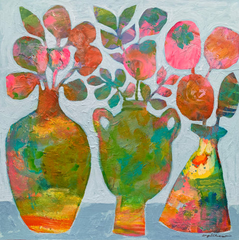 candy-colored vases