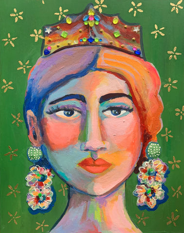 Queen on Green  11x14”