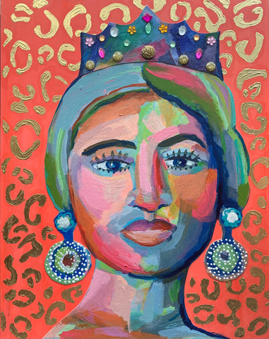 Queen on Coral  11x14”