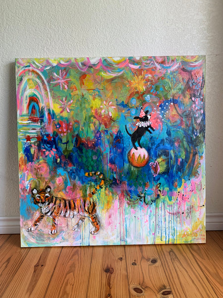 Under the Big Top 30x30” canvas